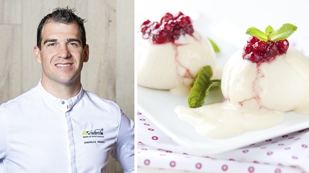 Andreas Herbst Andreas Herbst möchte bei den Gästen seines Restaurants „dahoam“ in Leogang Erinnerungen an alt bekannte Süßspeisen wecken und inszeniert diese neu.