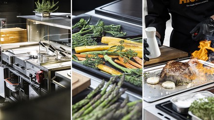 mobile Frontcooking-Station Die mobile Frontcooking-Station von Rieber verwandelt jeden Ort in eine Bühne für kulinarische Highlights, indem sie Flexibilität mit Mobilität in einem Gerät verbindet.