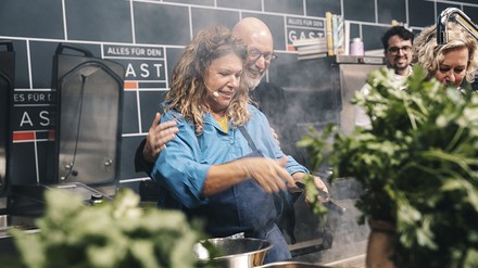 Biostand Am Biostand wird gekocht