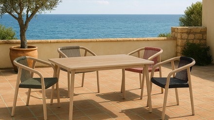 Lusini Die neuen Stühle Kando von Lusini aus FSC-zertifiziertem Eukalyptusholz