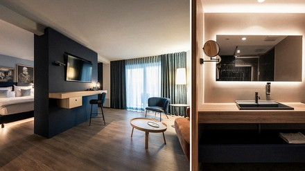 Zimmer Hochwertige Materialien, elegante Lichtkonzepte