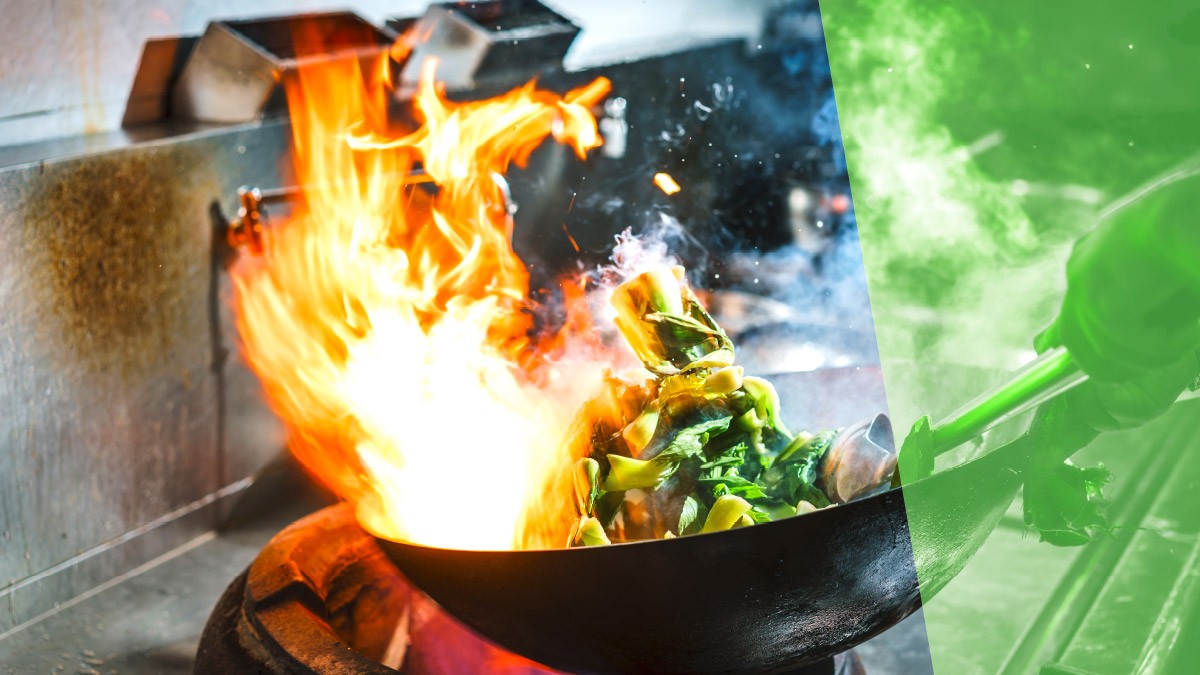Foto: iStockphoto
Wokgemüse mit Flammen