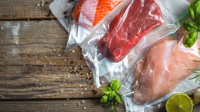 eingeschweißtes Fleisch für Sous Vide Technik