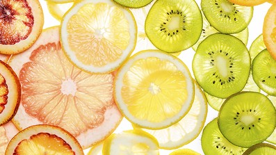 Zitrusfrüchte aufgeschnitten