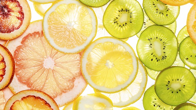 Zitrusfrüchte aufgeschnitten