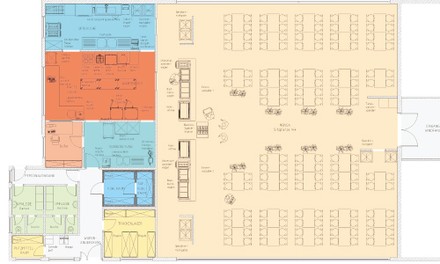 Zeichnung einer Profiküche Zeichnung einer Profiküche