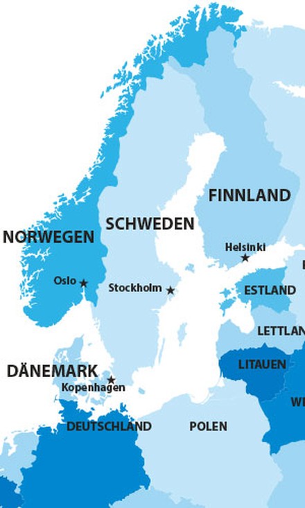 Landkarte Skandinavien Landkarte Skandinavien