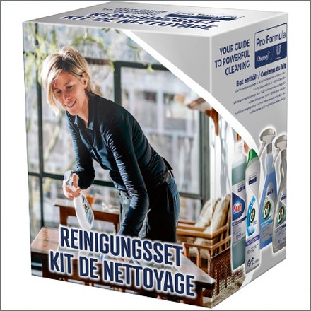 Verpackung eines Reinigungsset Verpackung eines Reinigungsset
