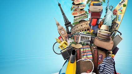 Eine Collage aus weltweiten Sehenswürdigkeiten