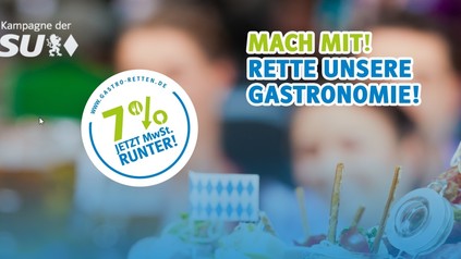 Ein Plakat zur Rettung der Gastronomen