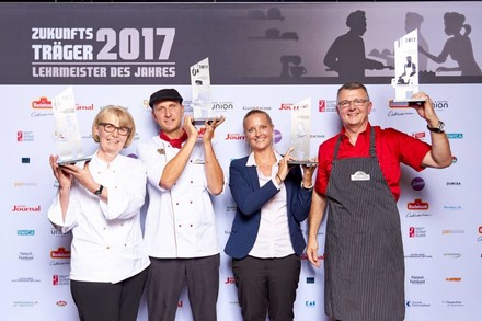 Zukunftsträger 2017 Lehrmeister des Jahres: Regina von Däniken, Markus Fuchs, Catherine Lütolf und Hugo Willimann