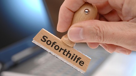 Stempel mit"Soforthilfe"