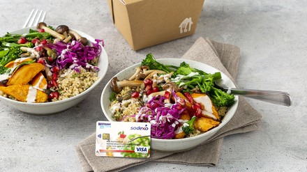 Zwei Gerichte mit Sodexo Restaurant Pass Card
