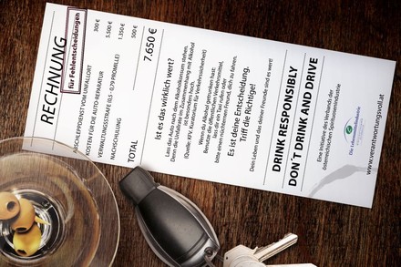 Rechnung mit Hinweis „drink responsible“