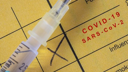 Impfpass und Spritze