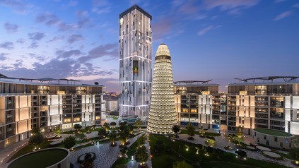 Banyan Tree Doha Außenansicht bei Nacht