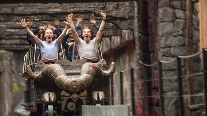 Eine Achterbahn in Phantasialand