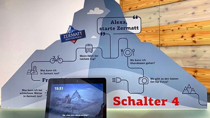Virtuelle Assistentin am Schalter 4 bei Zermatt Tourismus