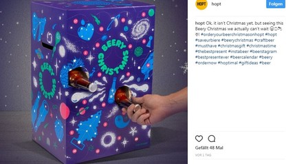 Die Firma Hopt hat die Anzahl der Craft-Bier-Adventskalender "Beery Christmas" mehr als verdoppelt und mit einem digitalen Element versehen. (Foto: © HOPT/Instagram)