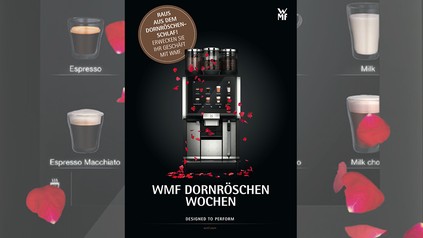 Werbebild zu WMF Dornröschen Wochen der WMF Professional Coffee Machines