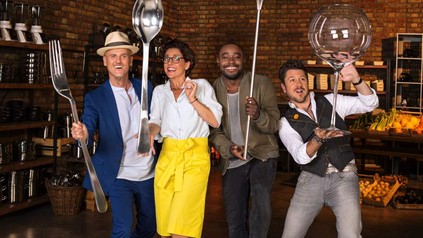 „MasterChef“-Jury Ralf Zacherl, Sybille Schönberger, Nelson Müller, Justin Leone