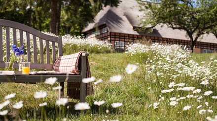 Blick auf eines der Gebäude von Park am See