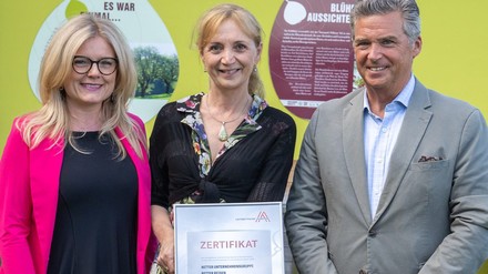 Monica Rintersbacher (Geschäftsführerin Leitbetriebe Austria), Ulli Retter (Geschäftsführerin Retter) und Andreas Gnesda (Beiratsvorsitzender Leitbetriebe Austria)