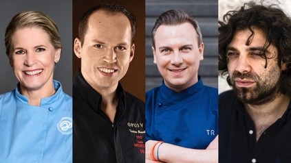 Cornelia Poletto, Tristan Brandt, Tim Raue und Konstantin Filippou