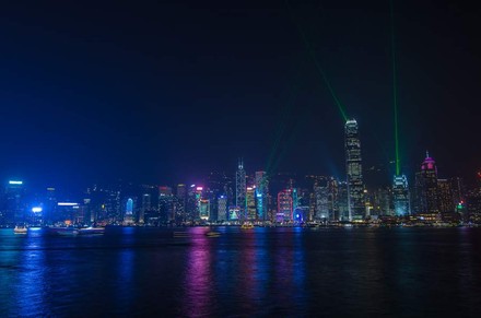 Panorama von Hong Kong bei Nacht