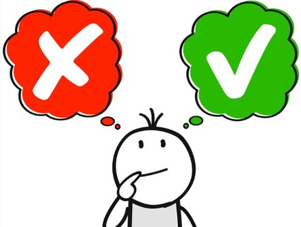 Ein Strichmännchen macht sich Gedanke ob Ja oder Nein