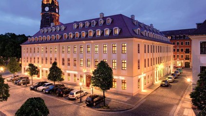 Das Relais & Châteaux-Hotel Bülow Palais Dresden von außen