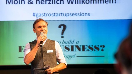 Axel Ohm bei den diesjährigen Gastro Startup Sessions. (Foto: Leaders Club Deutschland AG)