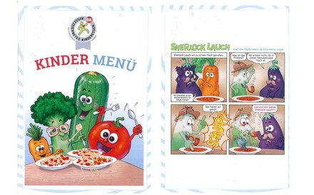 Bunter Kinder-Speisekarte
