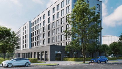 Gebäudevisualisierung acora Berlin Living the City und the niu Flash.