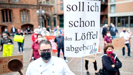 Demo von Gastronomen und Hoteliers in Hannover