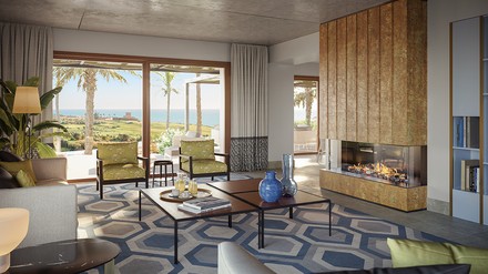 Wohnzimmer einer der privaten Villen im Verdura Resorts der Rocco Forte Hotels auf Sizilien