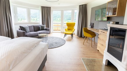 Kamin in der Junior-Suite