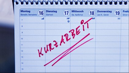 Kalender mit dem Schriftzug Kurzarbeit