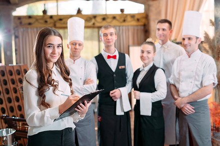 Restaurant Manager und sein Team