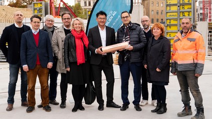 Grundsteinlegung für das neue Quartier Krystallpalast-Areal in Leipzig