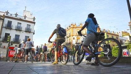 Radfahrer in einer Stadt