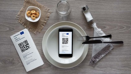 Testnachweis auf einem Teller