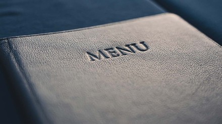 Deckel einer Speisekarte