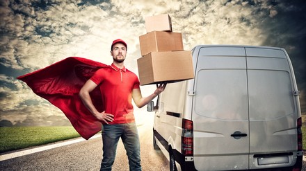 Ein Auslieferer von Delivery Hero