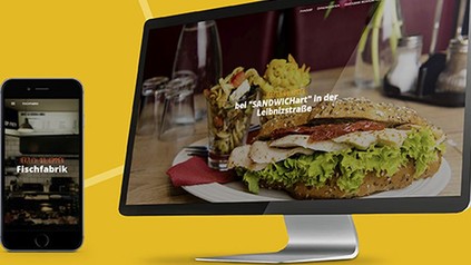 Der Website-Builder von Metro auf einem Bildschirm und auf einem Smartphone