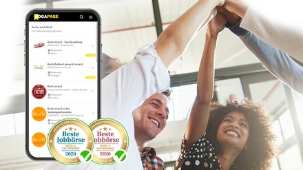 HOGAPAGE Jobbörse ist Testsieger 2020 bei jobboersencheck.de im Bereich Spezialjobbörsen für Hotellerie und Gastronomie in puncto Arbeitgeber- und Arbeitnehmerzufriedenheit