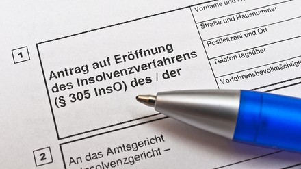 Nahaufnahme eines Insolvenzantrages