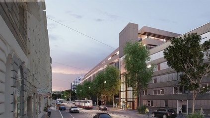 Straßenansicht des geplanten Arcotel AQ in Wien.