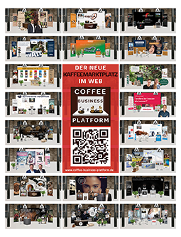 Übersichtsgrafik der virtuellen Messestände der Aussteller auf der Coffee Business Platform