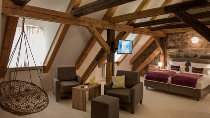 Hollerhöfe in Waldeck: Das Deluxe Apartment im Schreiberhaus.